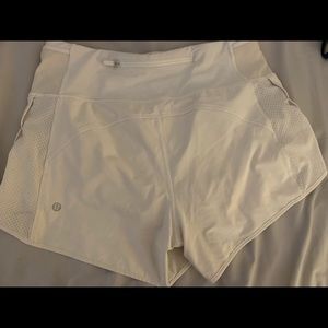 Lululemon White Athletic Shorts